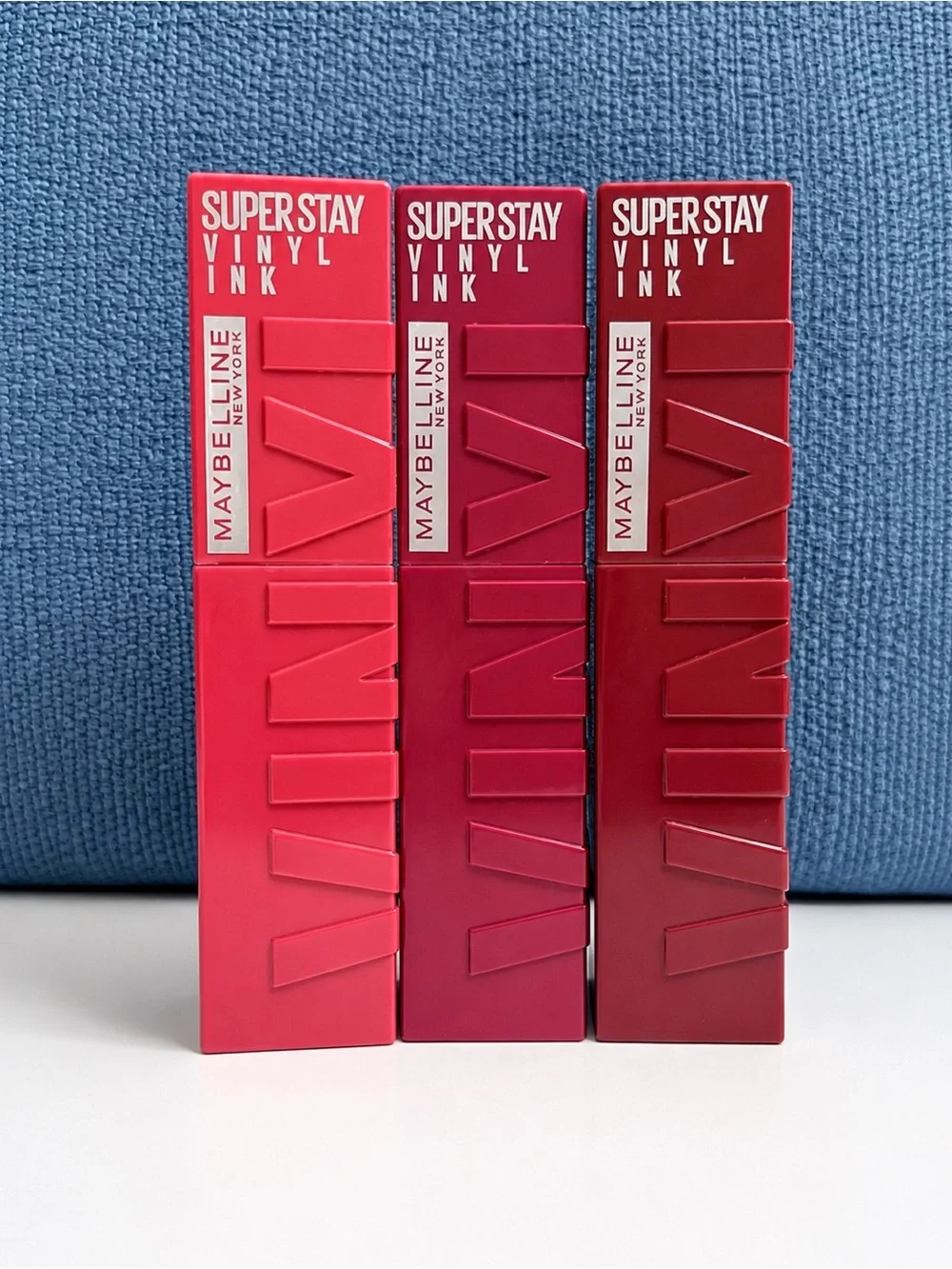Maybelline SuperStay Vinyl Ink Trio — Red-Hot, Wicked, Royal